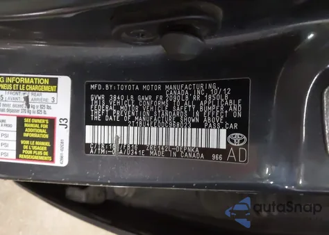 2013 Toyota Corolla Le from USA, damaged, VIN 2T1BU4EE0DC968023